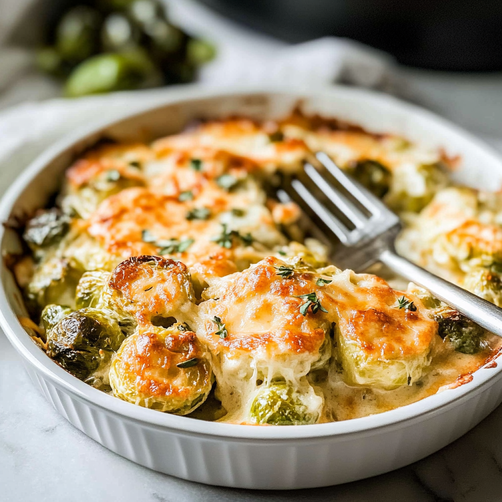 Cheesy Brussels Sprouts Gratin Recipe