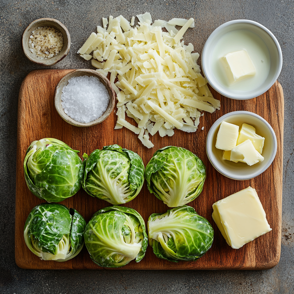 Cheesy Brussels Sprouts Gratin Recipe ingredients