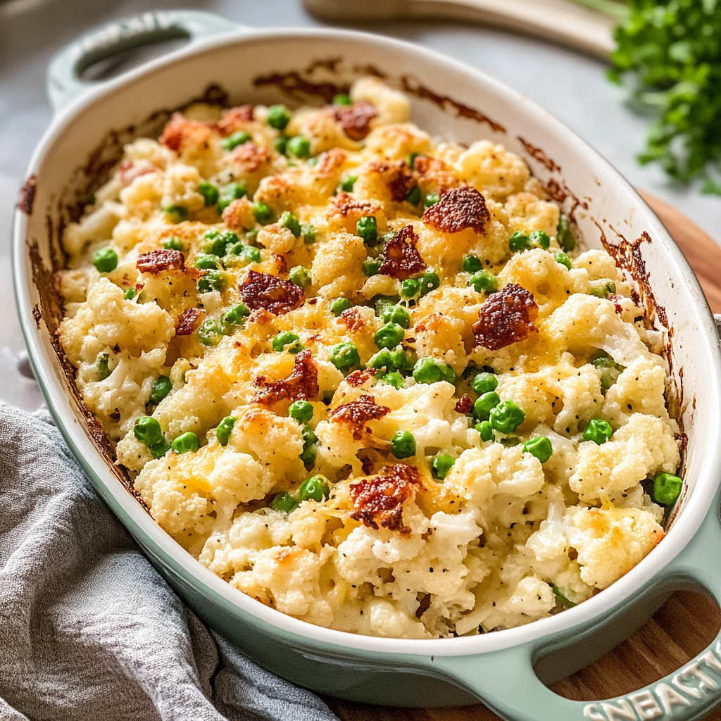 Cheesy Loaded Cauliflower Casserole