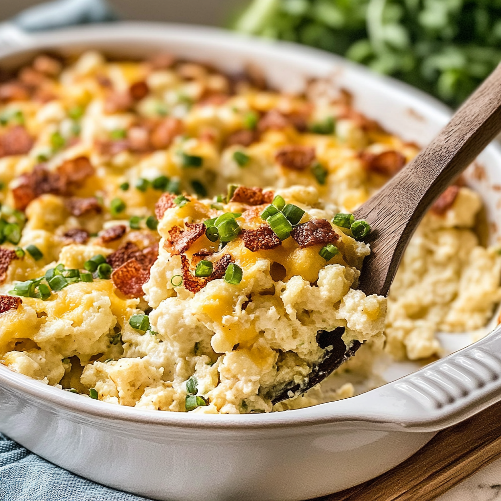 Cheesy Loaded Cauliflower Casserole