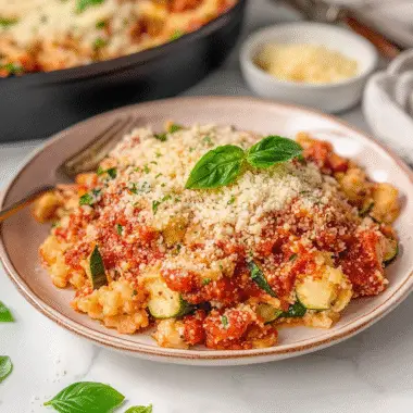 Chicken Parmesan Zucchini Skillet