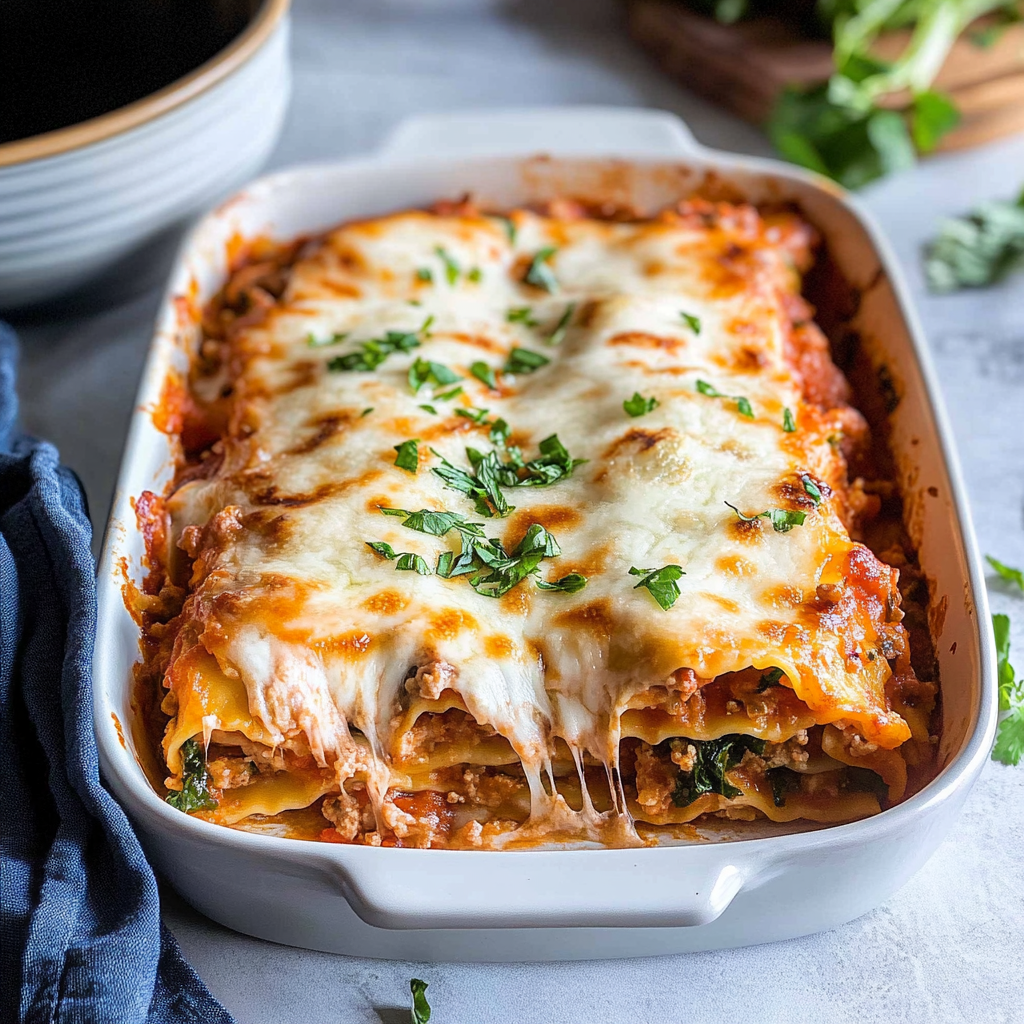 Chicken Spinach Lasagna Roll Ups