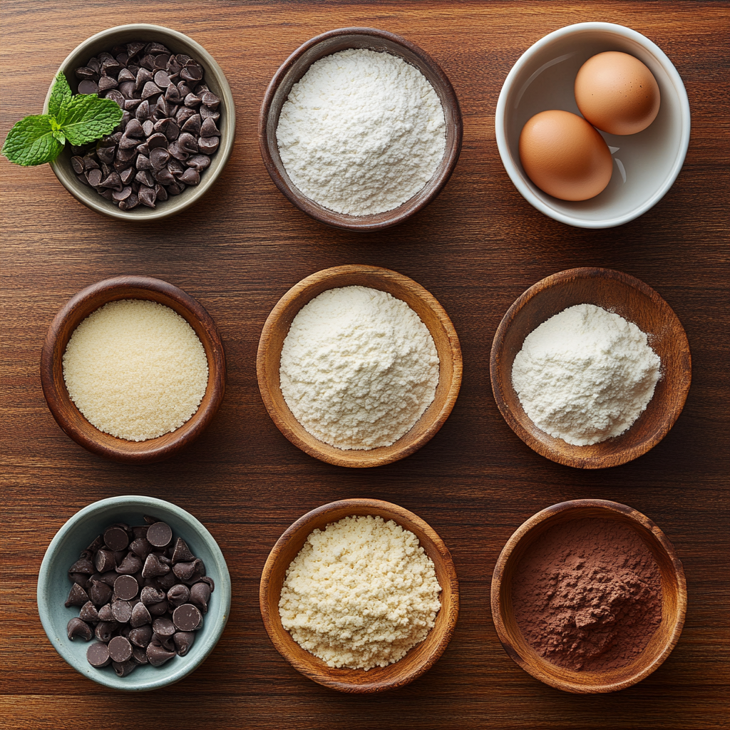 Chocolate Mint Thumbprint Cookies ingredients