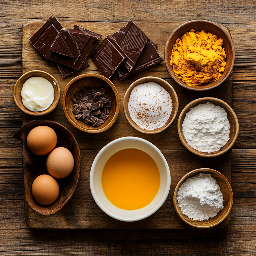 Chocolate Pumpkin Pots de Creme ingredients