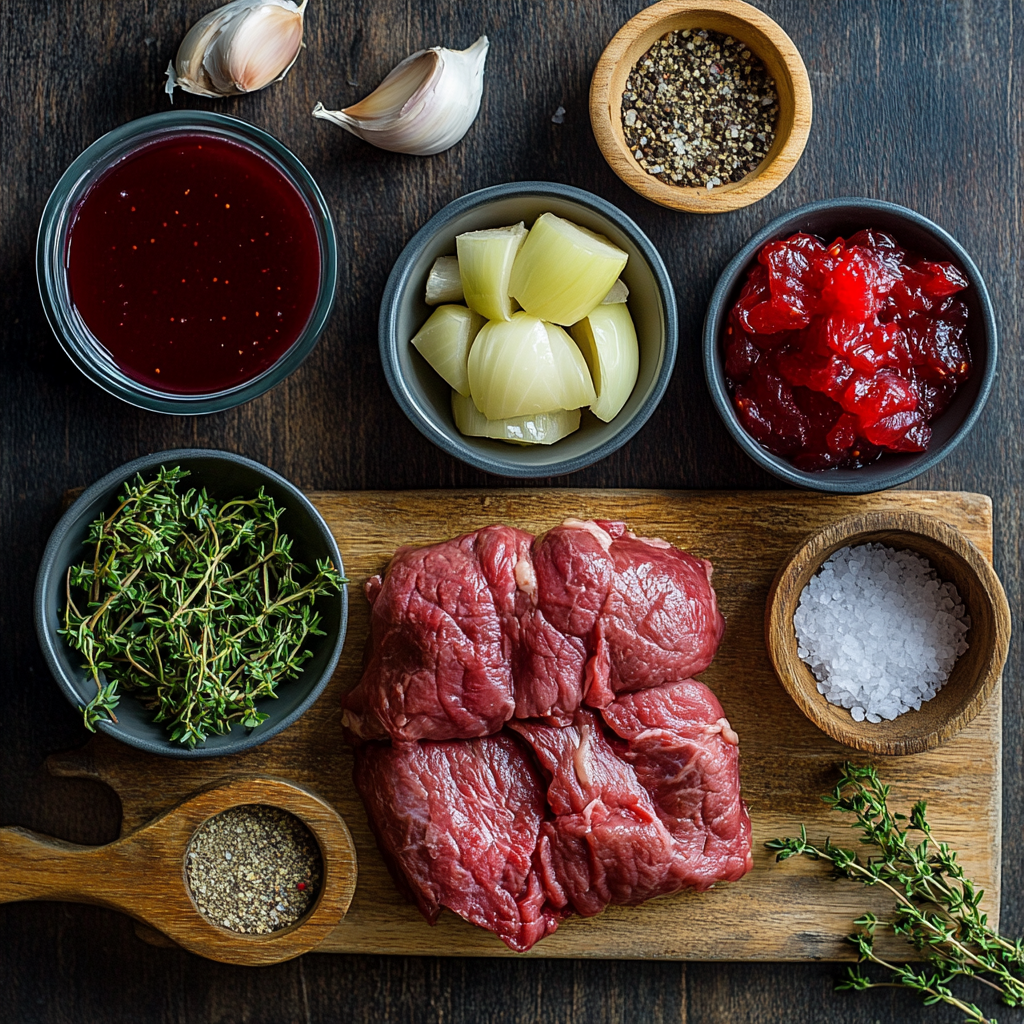 Cranberry Pot Roast ingredients
