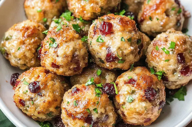 Cranberry Turkey Stuffing Balls