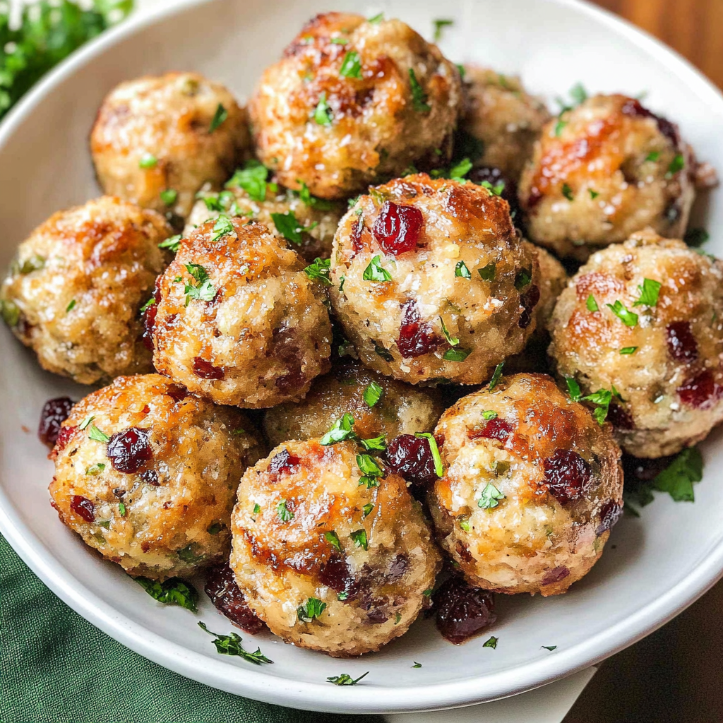 Cranberry Turkey Stuffing Balls
