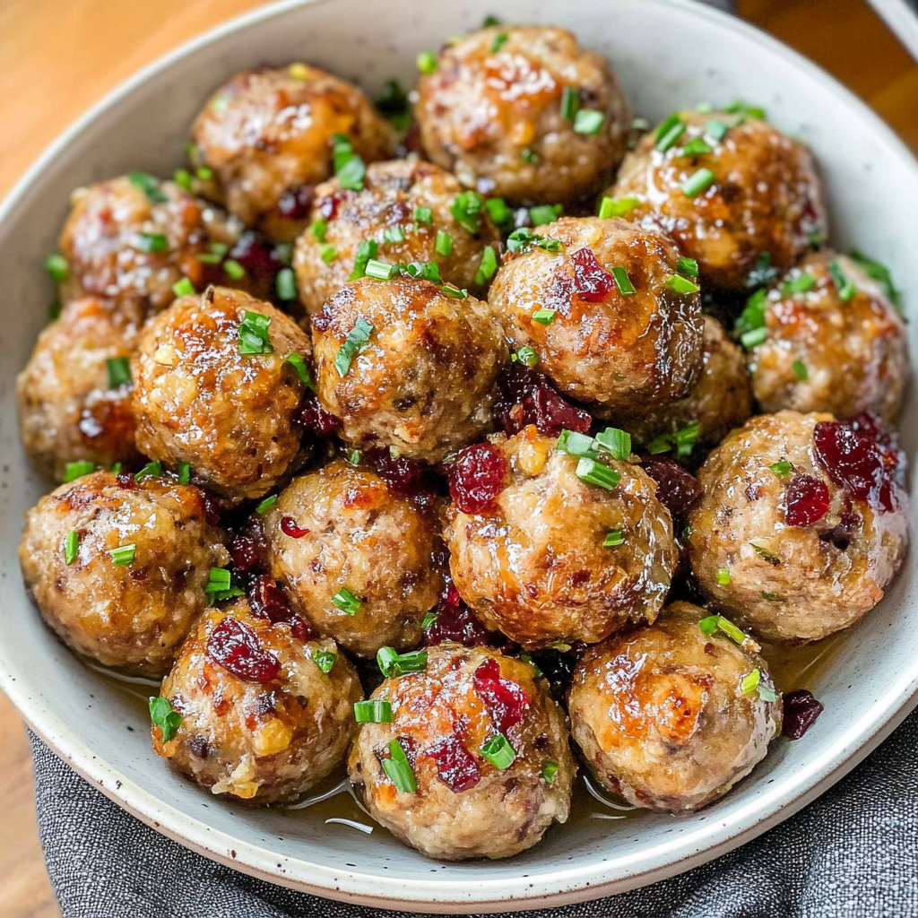 Cranberry Turkey Stuffing Balls