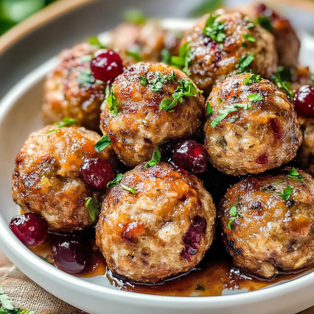 Cranberry Turkey Stuffing Balls