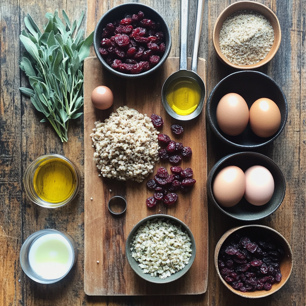 Cranberry Turkey Stuffing Balls ingredients