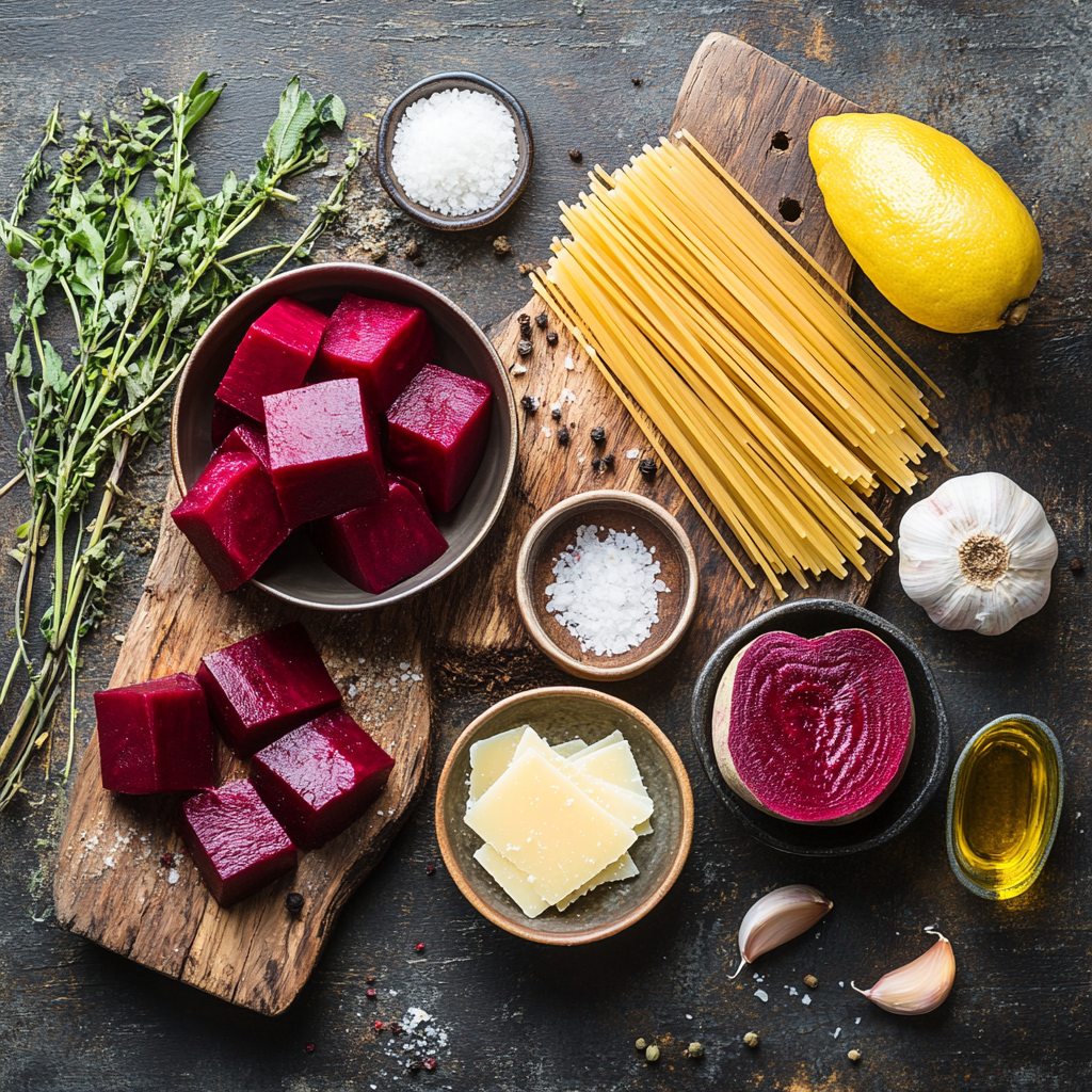 Creamy Beet Pasta Sauce ingredients