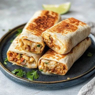 Crispy Chicken, Rice, & Bean Burritos