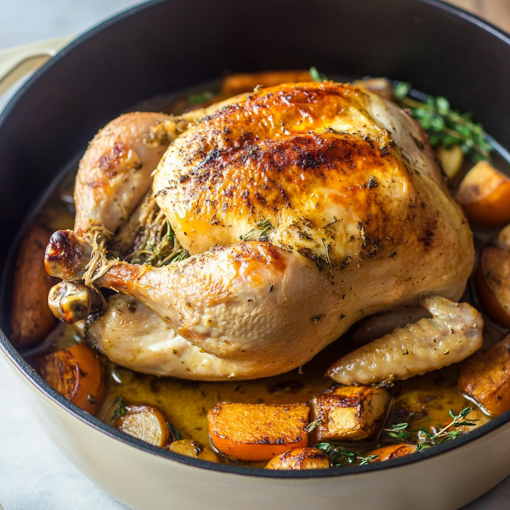 Dutch Oven Whole Roast Chicken