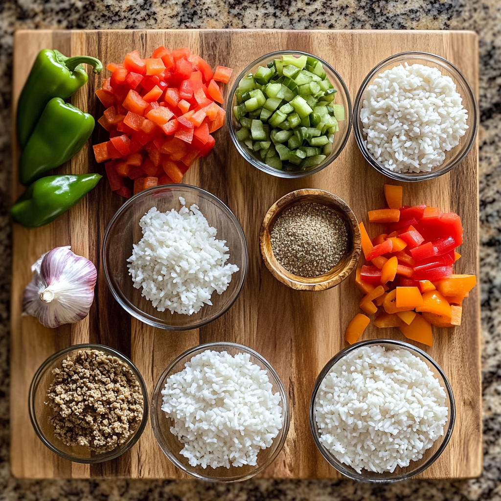 Ground Turkey and Rice One Pan Skillet ingredients
