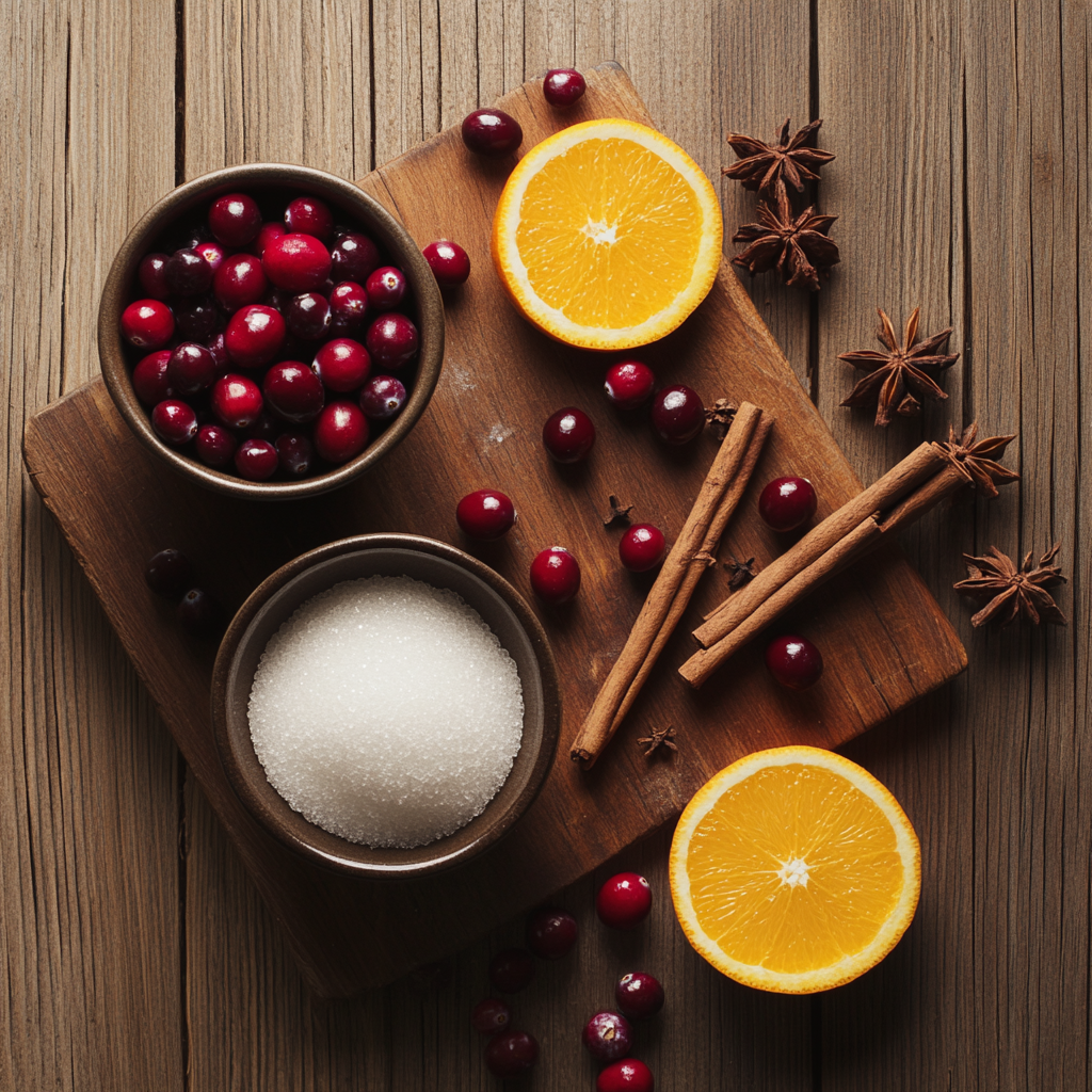 Homemade Cranberry Sauce ingredients