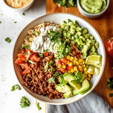 Ground Beef Taco Bowls