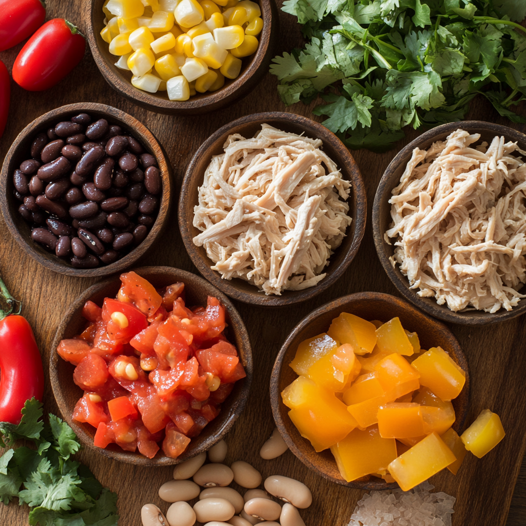 Leftover Turkey Chili ingredients