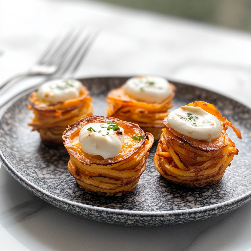 Mini Sweet Potato Casserole Nests