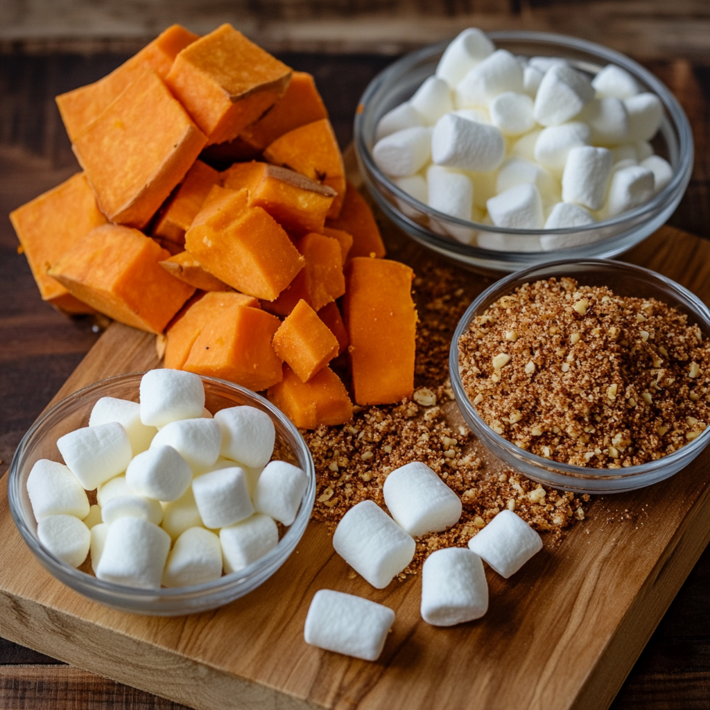 Mini Sweet Potato Casserole Nests ingredients