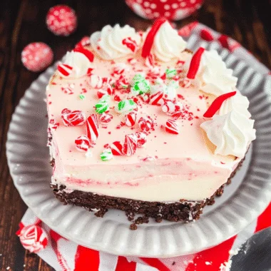 No Bake Christmas Peppermint Pie