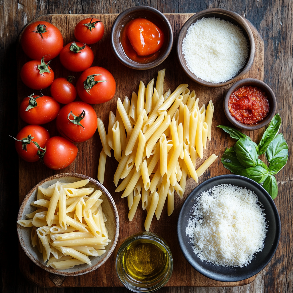 Penne alla Vodka ingredients