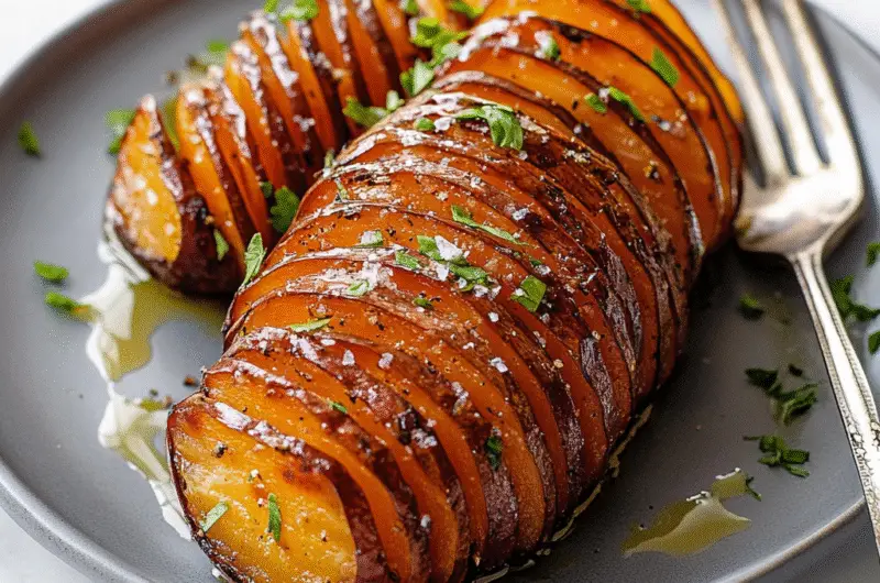 Spiced Hasselback Sweet Potatoes