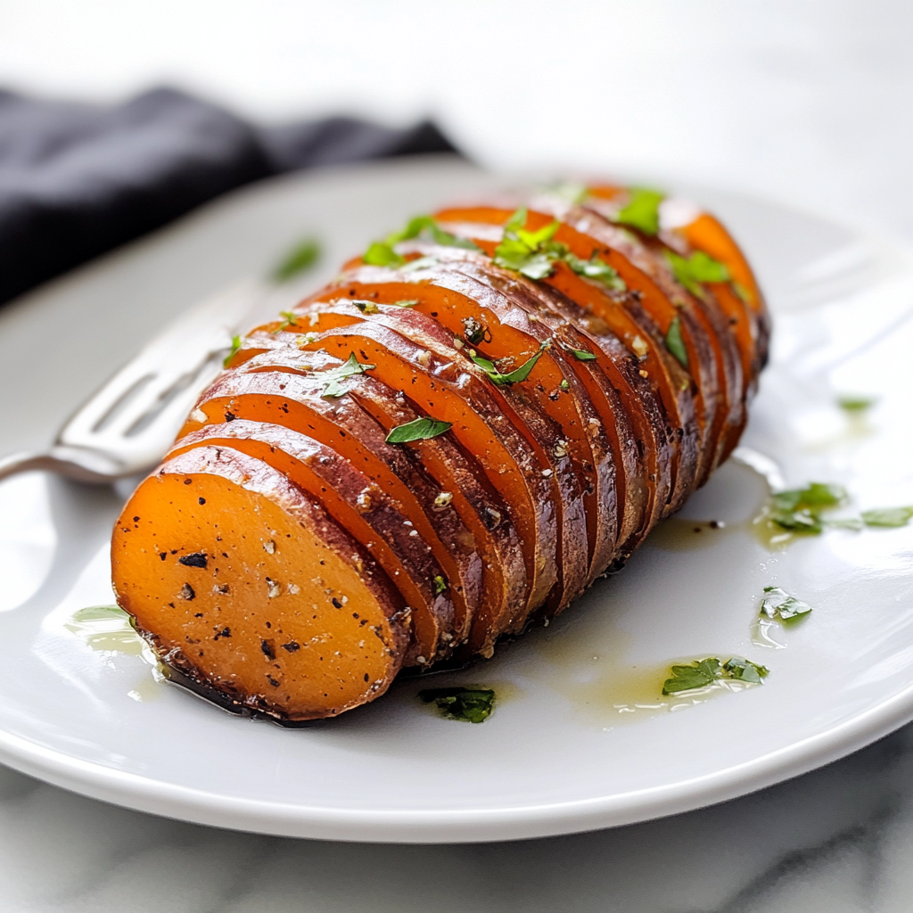 Spiced Hasselback Sweet Potatoes