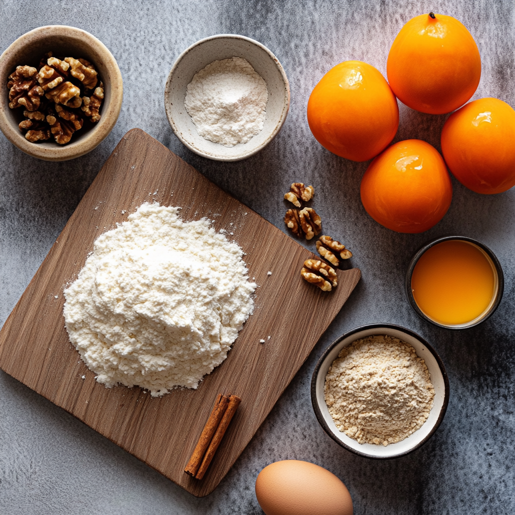Spiced Persimmon Bread ingredients