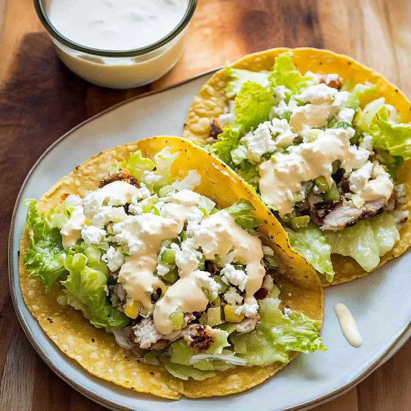 Chicken Caesar Smashed Tacos