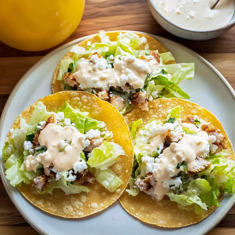 Chicken Caesar Smashed Tacos