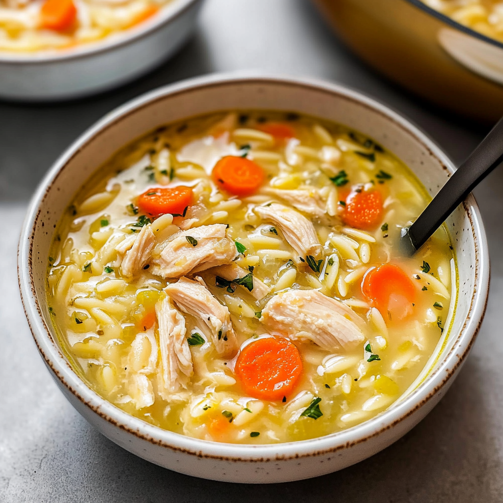 Lemon Chicken Orzo Soup