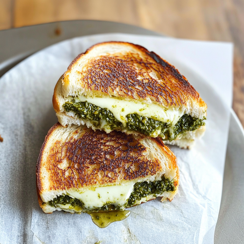 Pesto Mozzarella Grilled Cheese