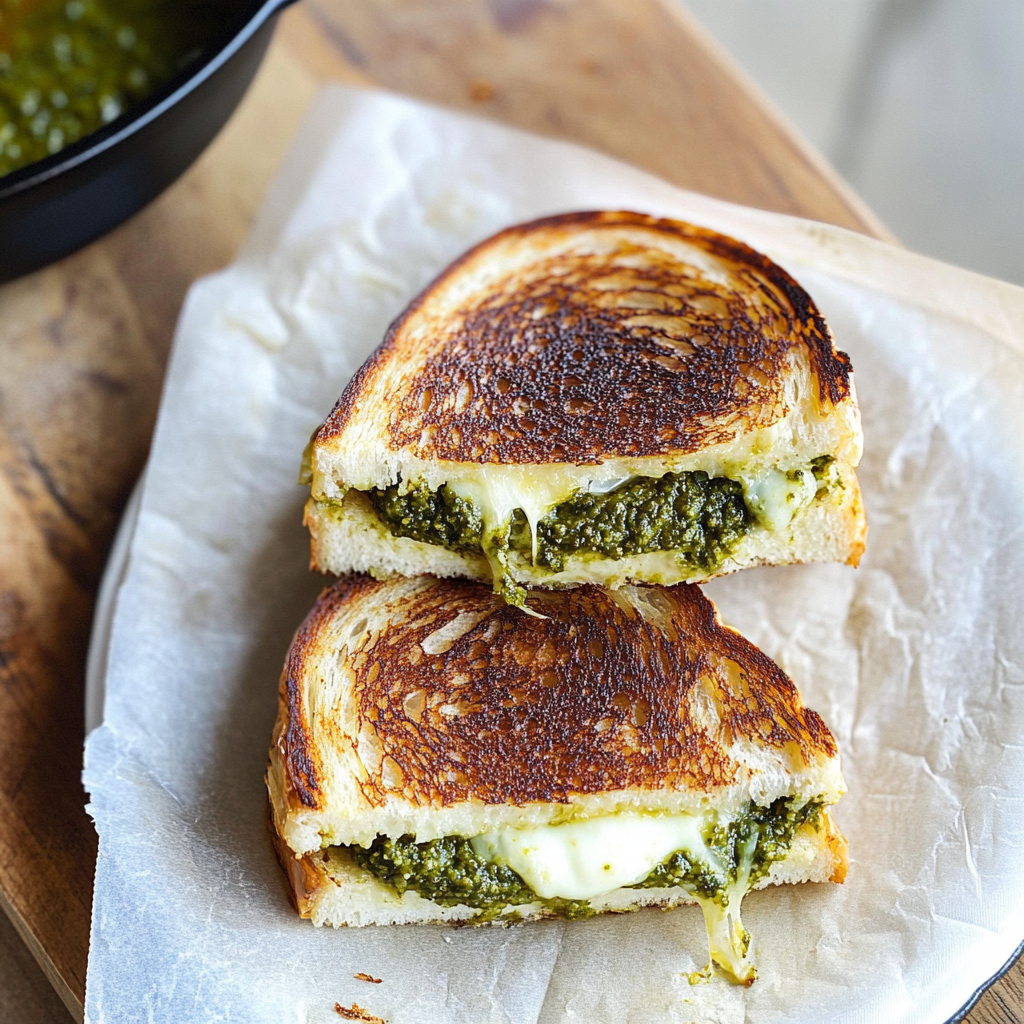 Pesto Mozzarella Grilled Cheese