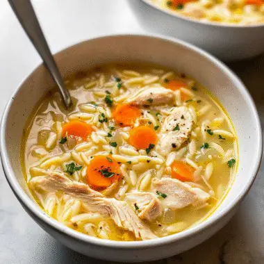 Lemon Chicken Orzo Soup