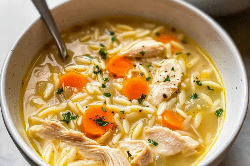 Lemon Chicken Orzo Soup
