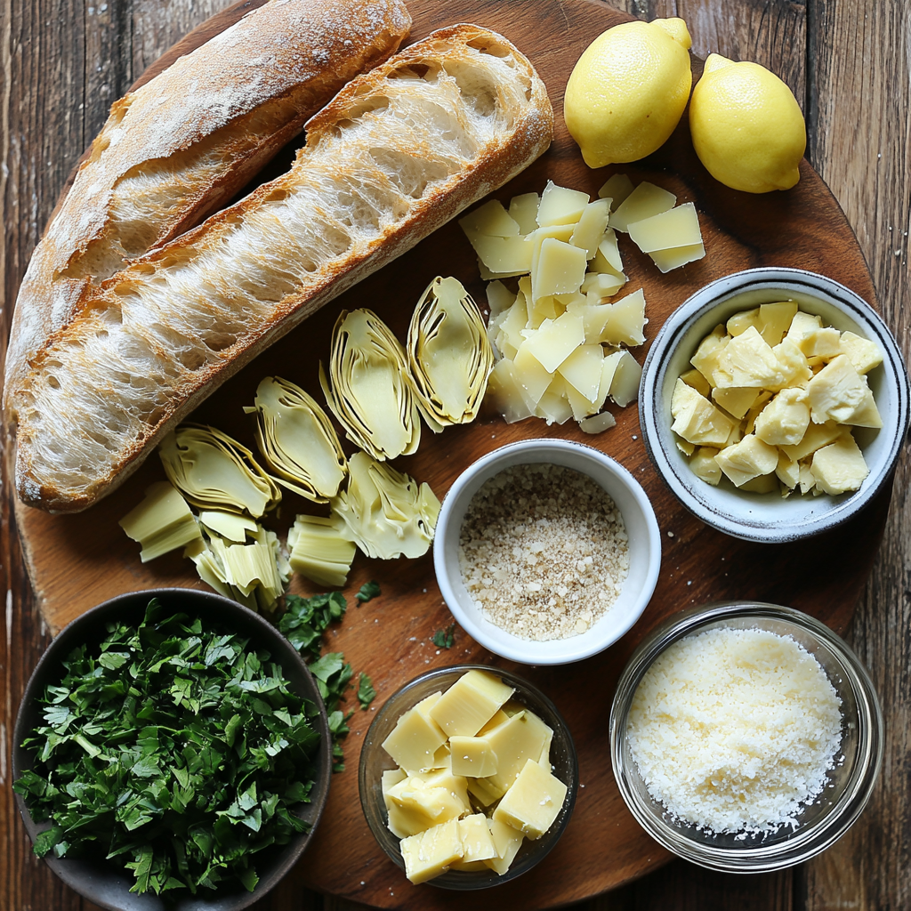 Artichoke Bruschetta ingredients
