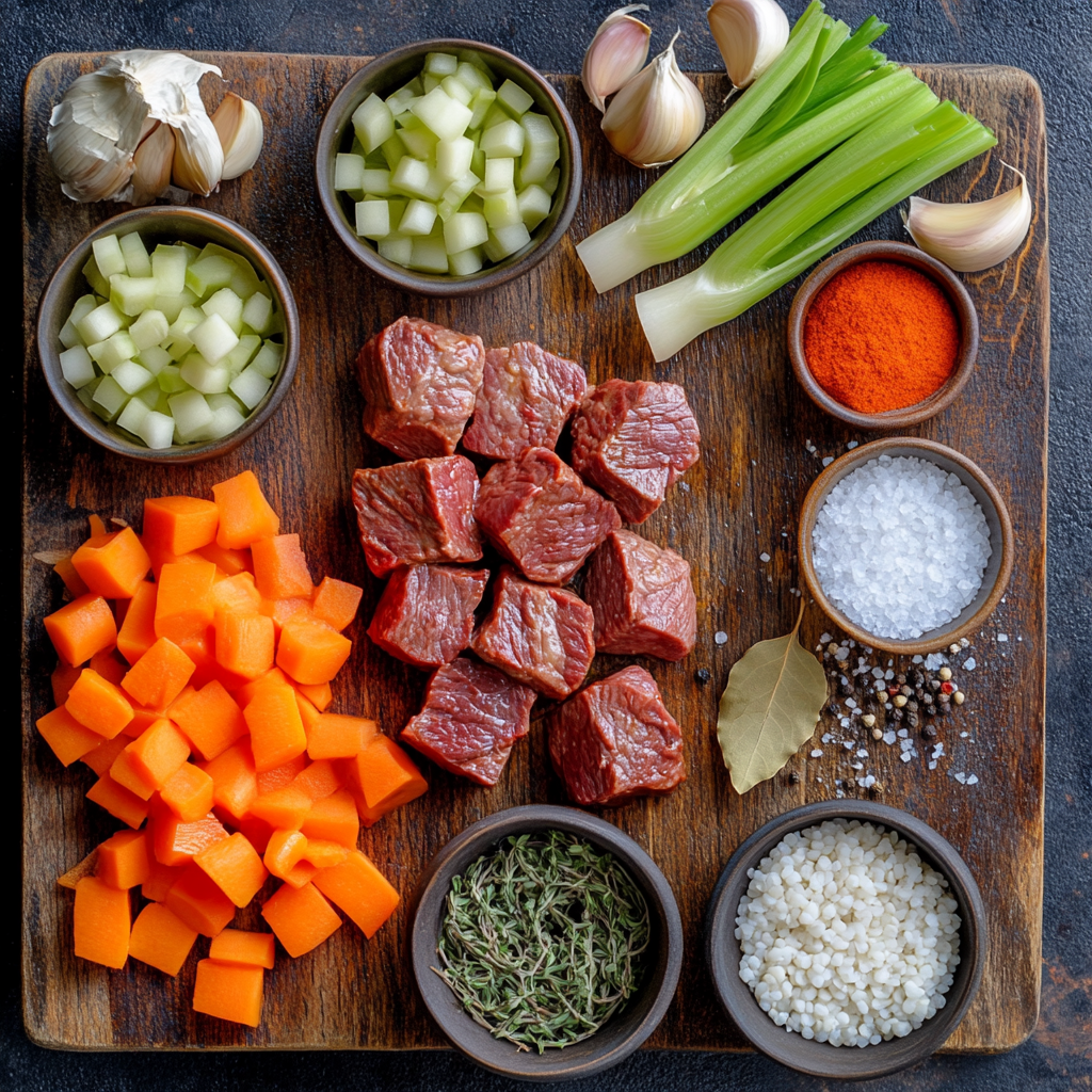 Beef Barley Vegetable Soup ingredients
