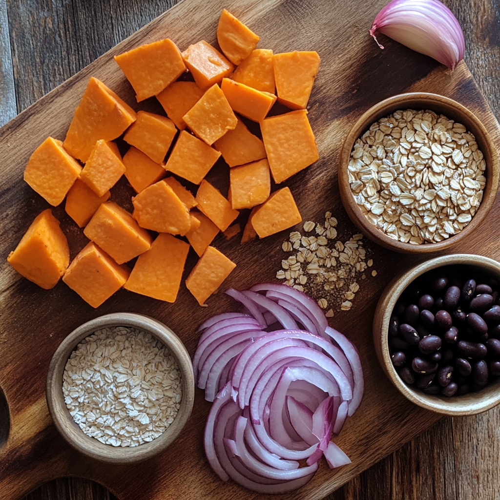 Black Bean Sweet Potato Veggie Burgers (vegan) ingredients