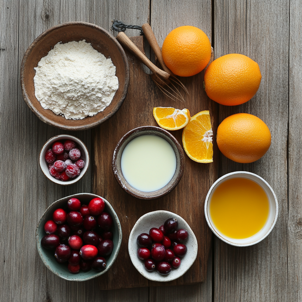 Cranberry Orange Loaf ingredients