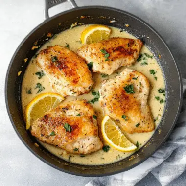 Creamy Lemon Pepper Skillet Chicken