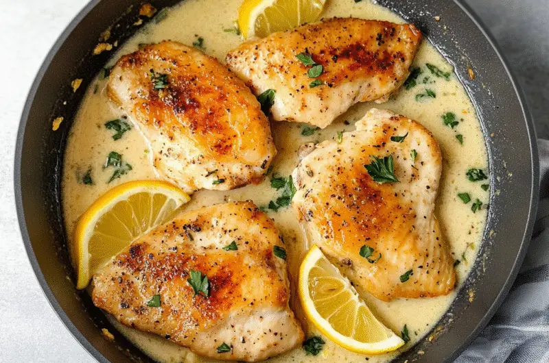 Creamy Lemon Pepper Skillet Chicken