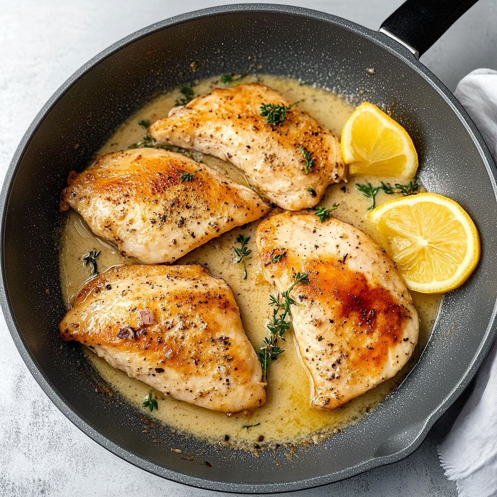 Creamy Lemon Pepper Skillet Chicken