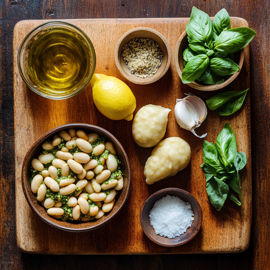 Creamy Pesto Butter Beans ingredients