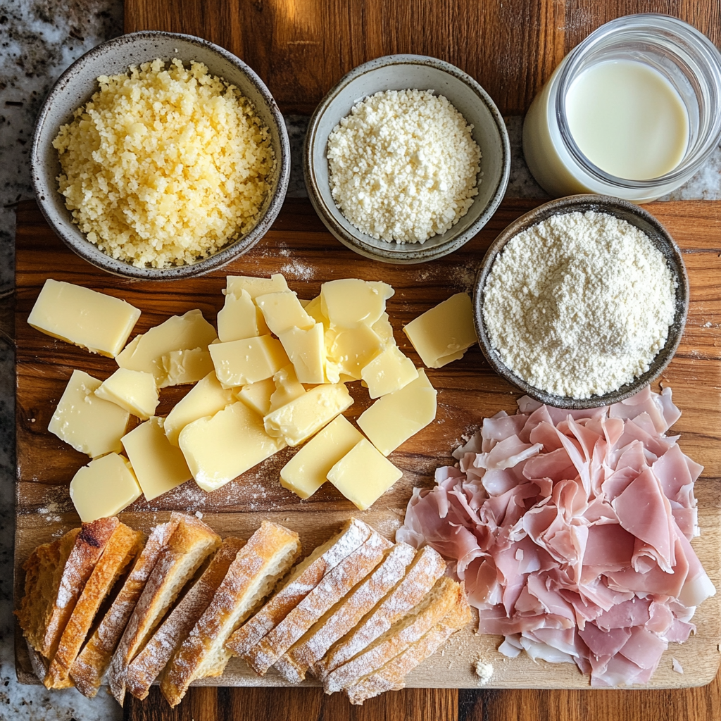 Crispy Ham Katsu Croque Madame ingredients