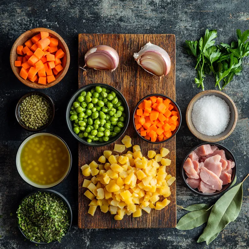 Crockpot Split Pea Ham Soup ingredients