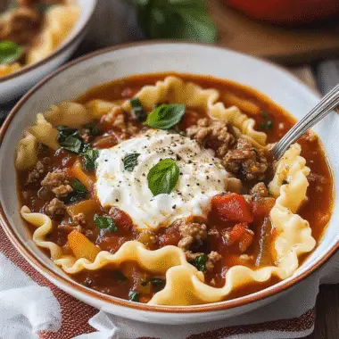 Easy Crockpot Lasagna Soup