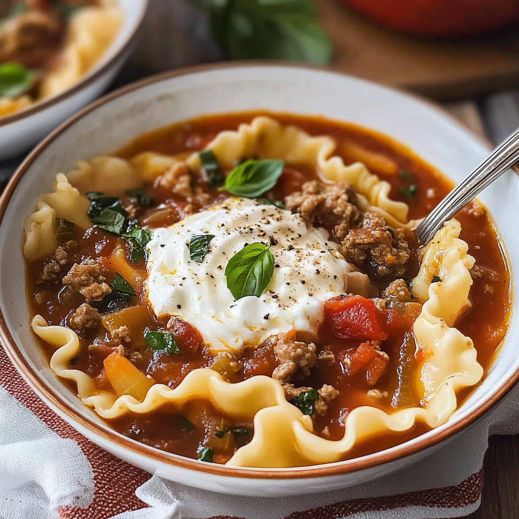 Easy Crockpot Lasagna Soup