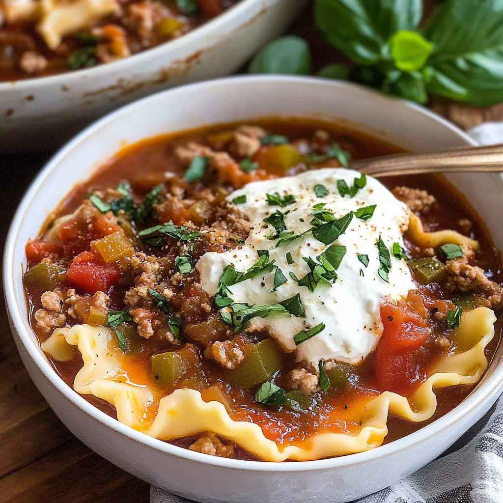 Easy Crockpot Lasagna Soup