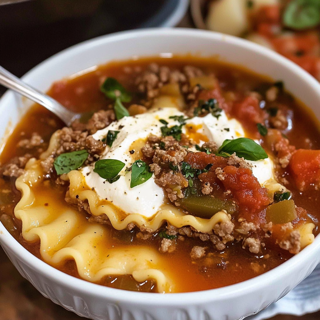 Easy Crockpot Lasagna Soup