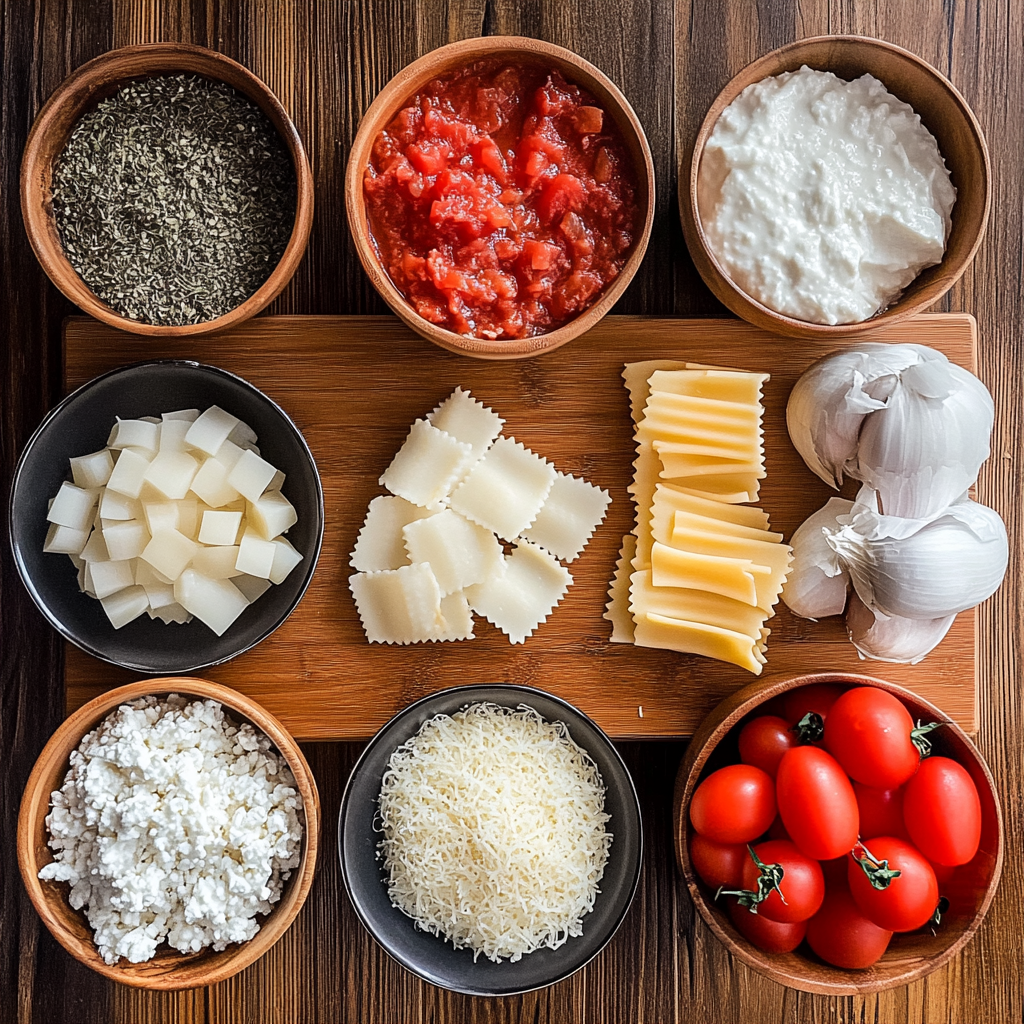 Easy Crockpot Lasagna Soup ingredients
